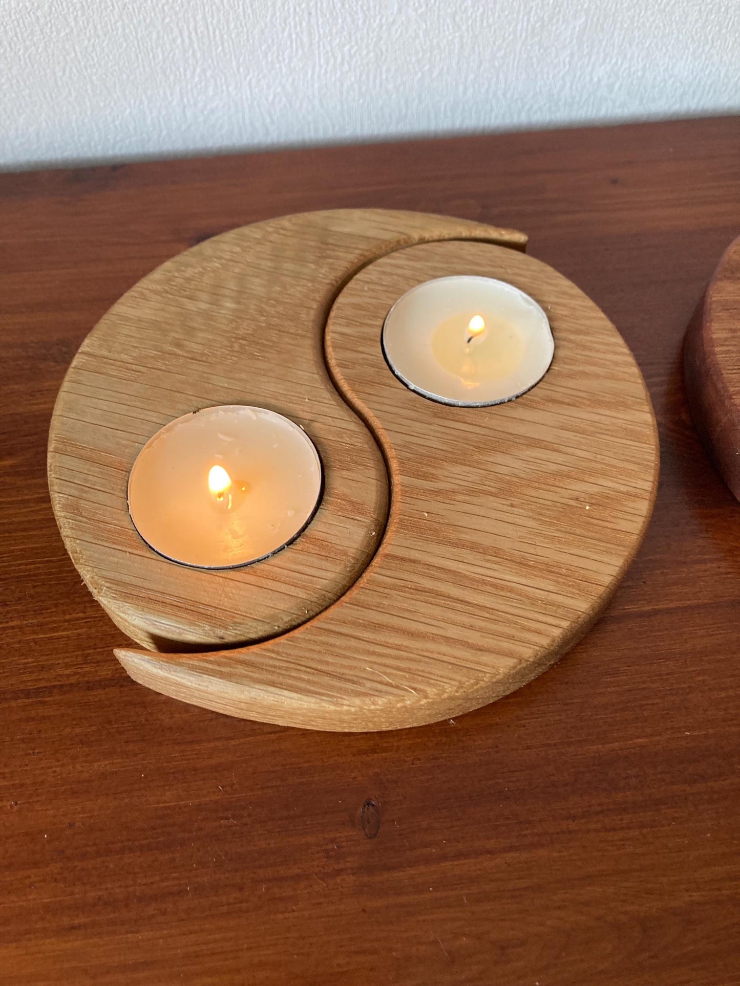 Yin-Yang tea light holder, yin and yang