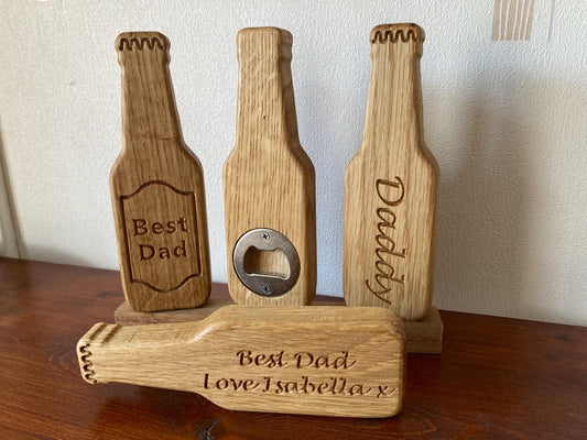 Oak Beer Bottle shaped Opener
