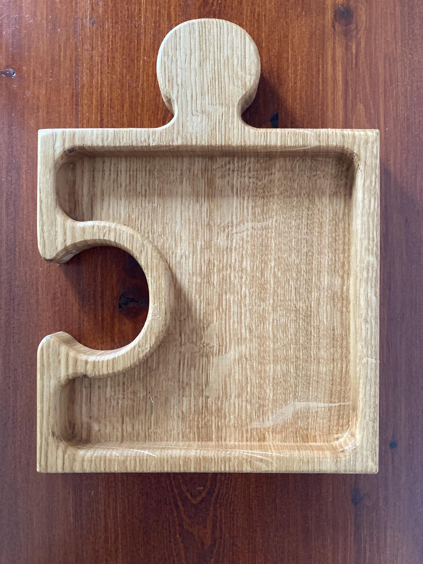 Interlocking Oak Jigsaw Serving Bowl, Charcuterie Board, Sweets Dish