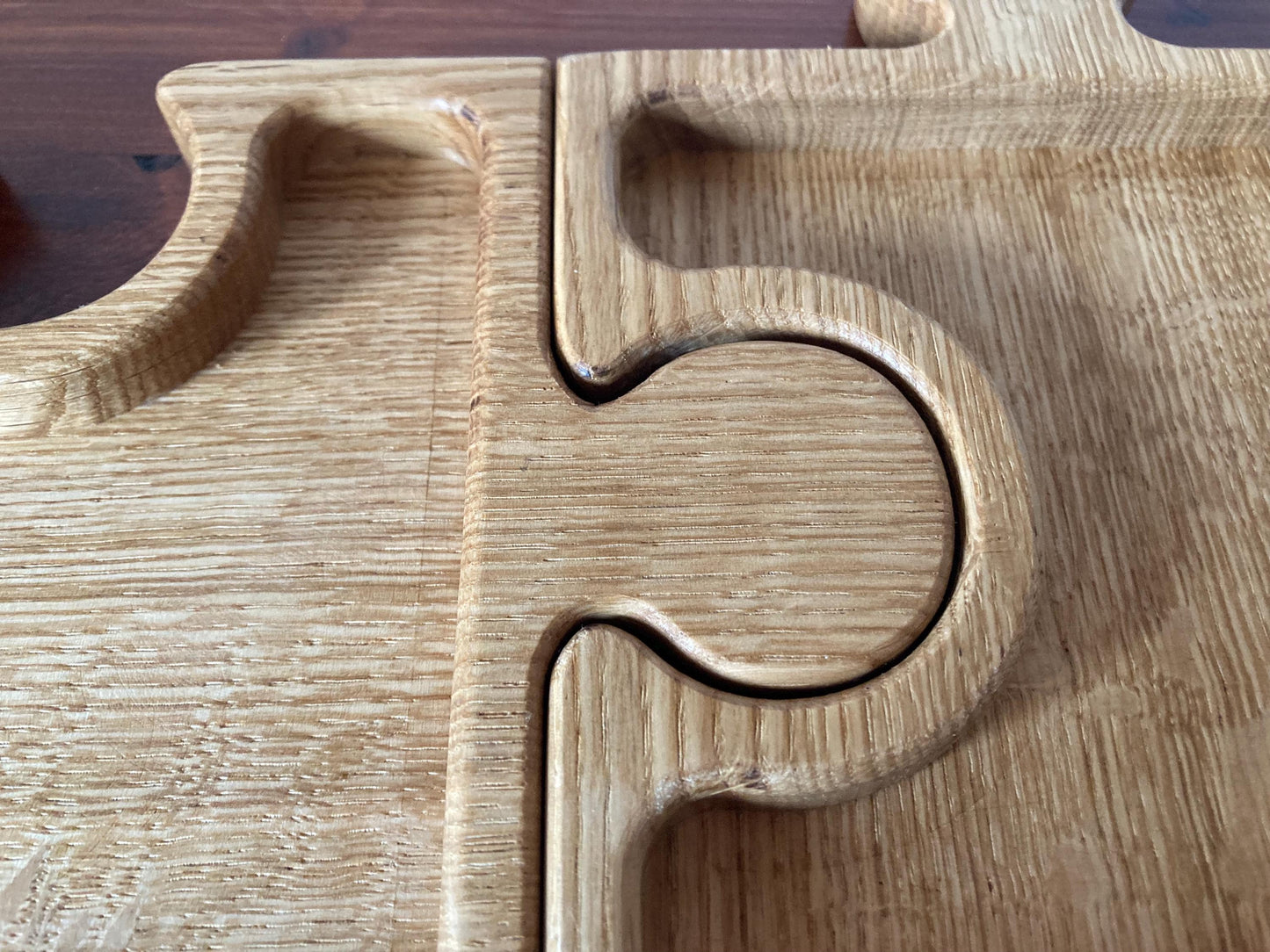 Interlocking Oak Jigsaw Serving Bowl, Charcuterie Board, Sweets Dish