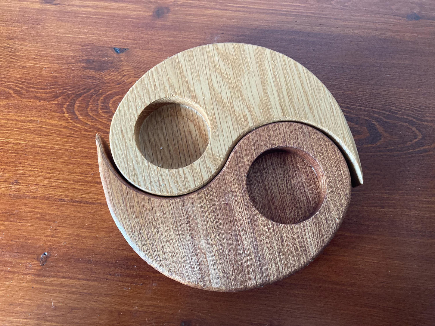 Yin-Yang tea light holder, yin and yang