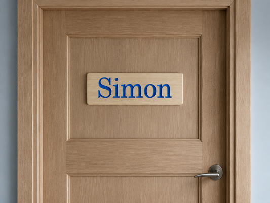 Childrens name door sign with painted lettering