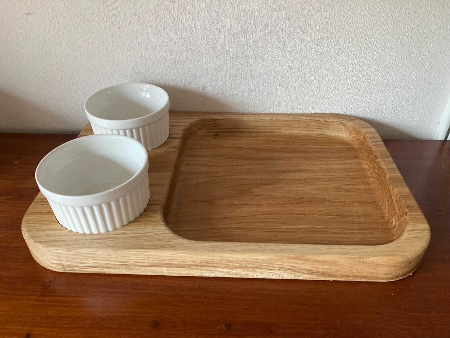 Oak Serving Bowl and Charcuterie Board, Sweets Dish (30 x 19 cm)