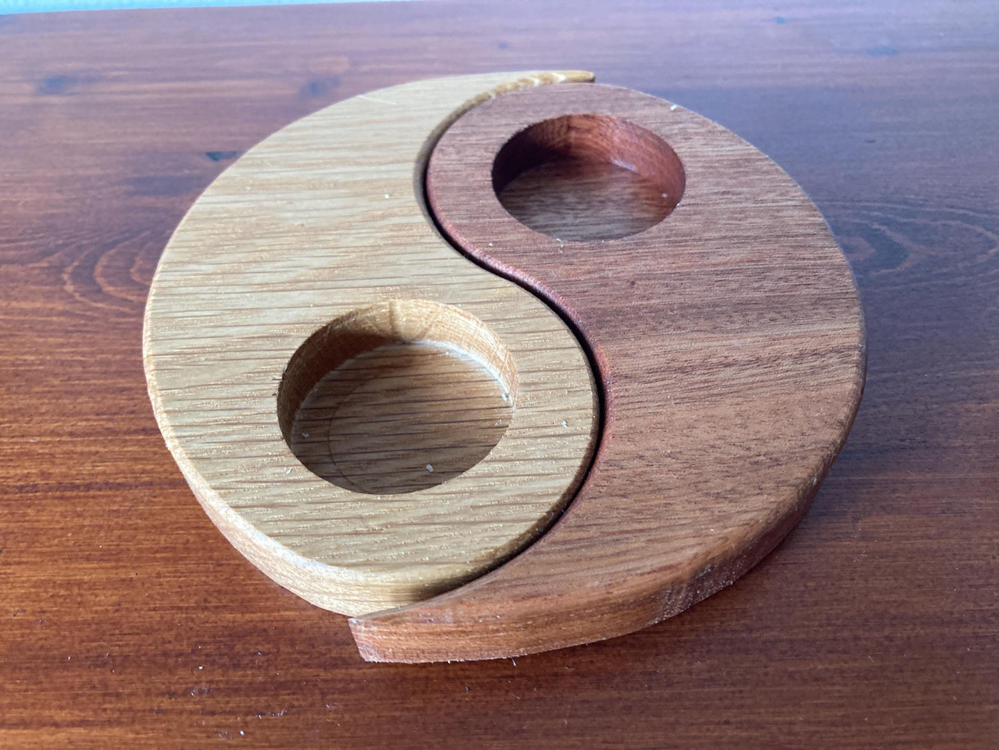 Yin-Yang tea light holder, yin and yang