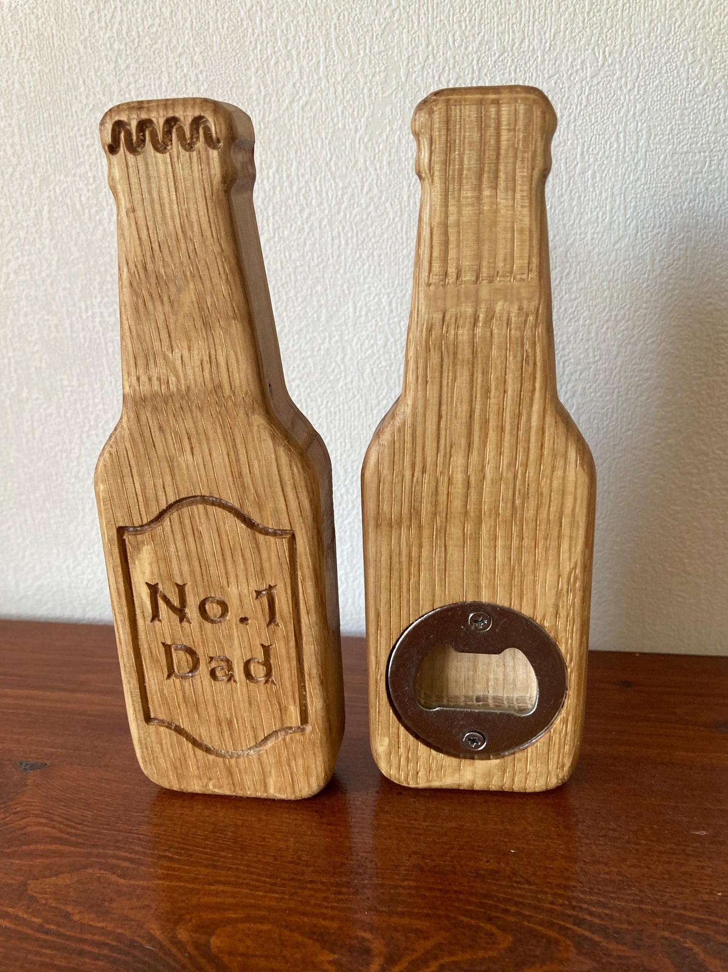 Oak Beer Bottle shaped Opener