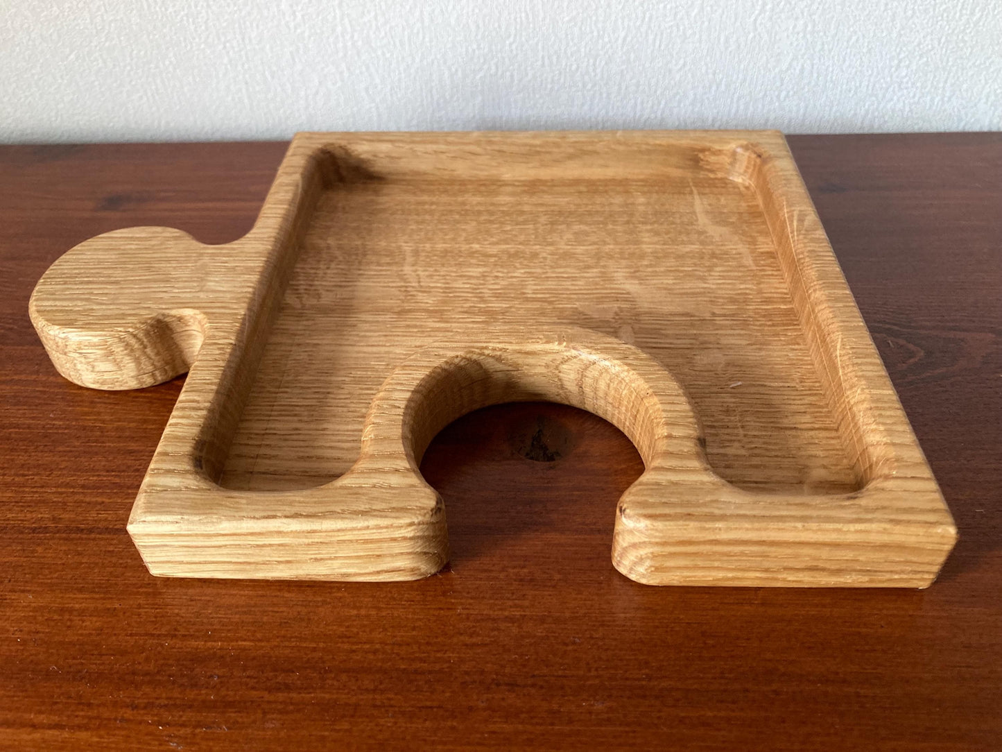 Interlocking Oak Jigsaw Serving Bowl, Charcuterie Board, Sweets Dish