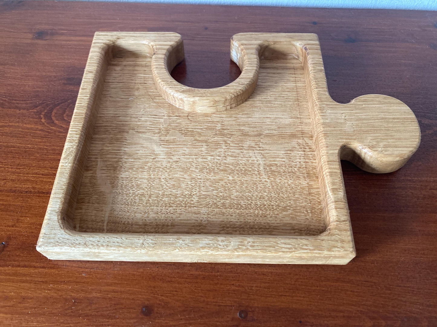 Interlocking Oak Jigsaw Serving Bowl, Charcuterie Board, Sweets Dish