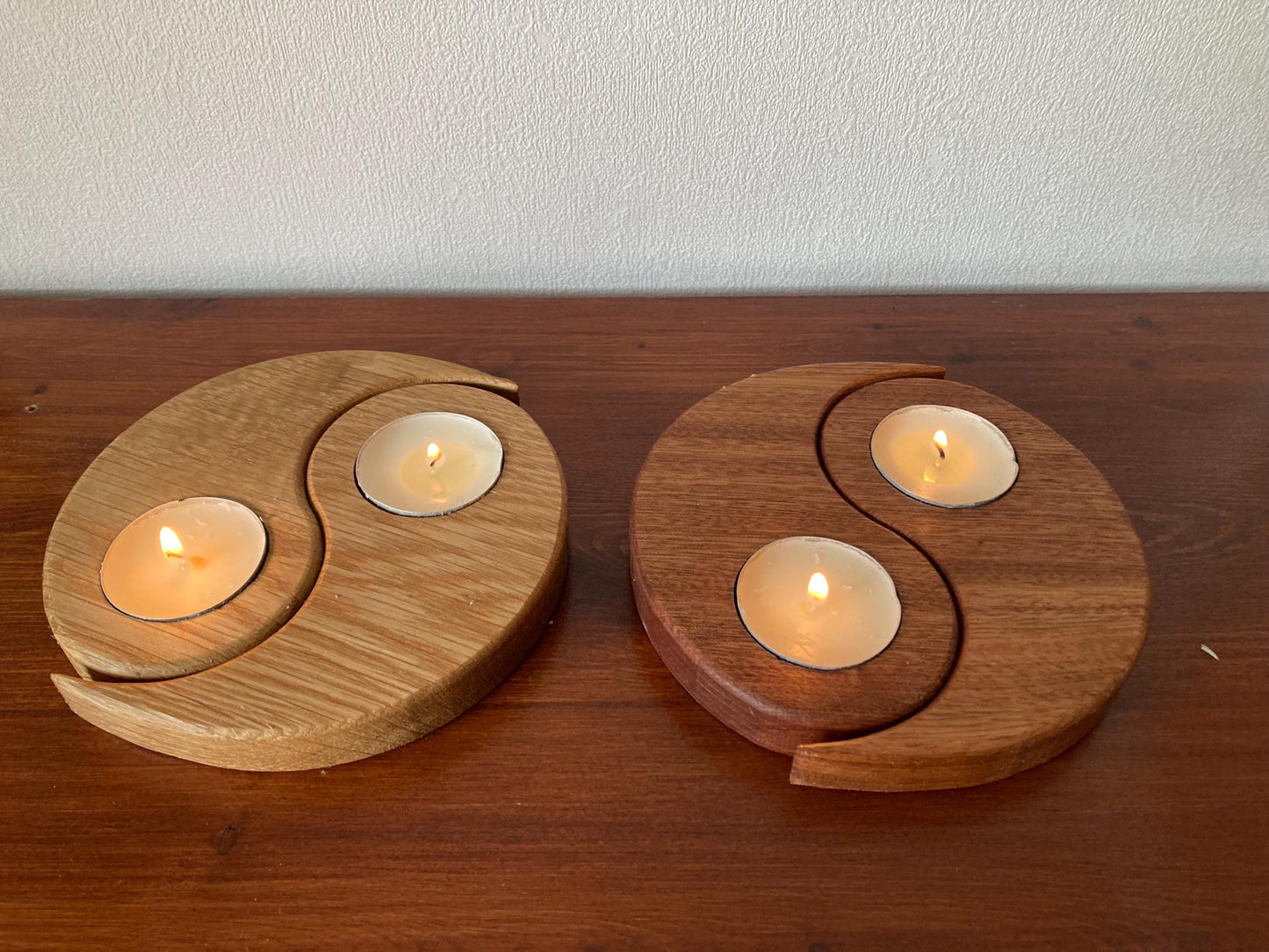 Yin-Yang tea light holder, yin and yang