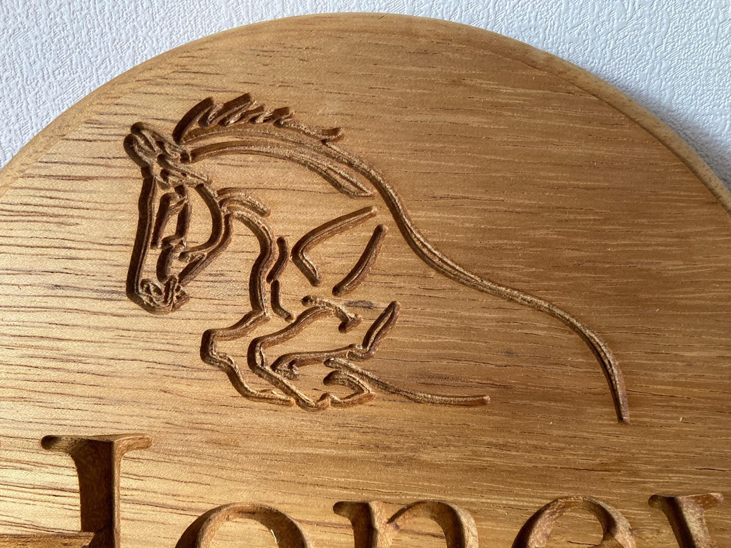 Personalised Horse Stable Name Plaque, Oak or Iroko Wood, Equine Sign
