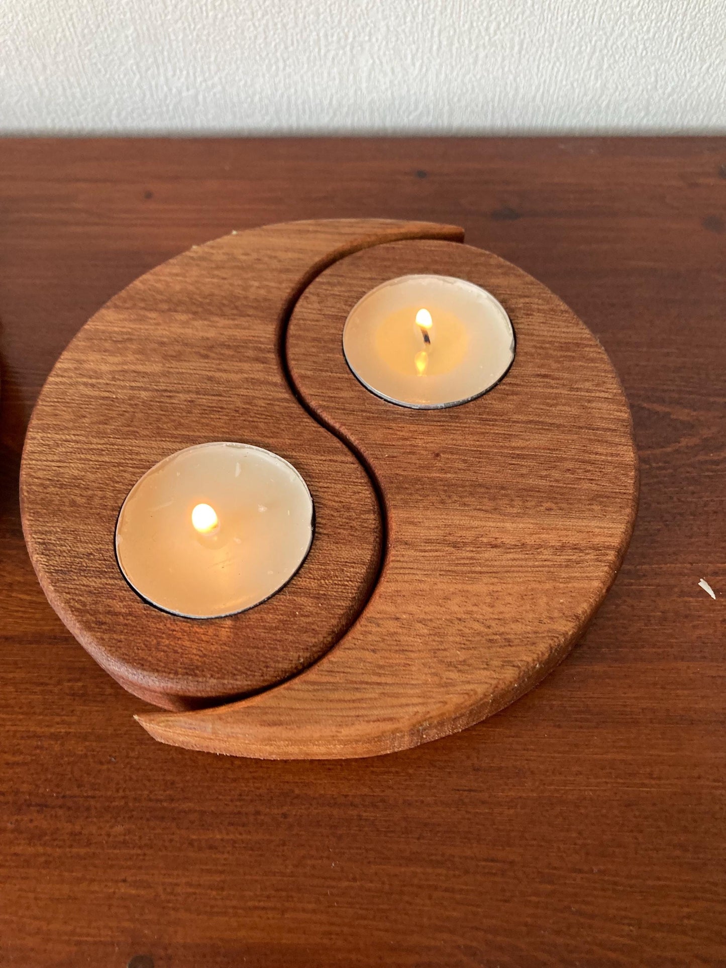 Yin-Yang tea light holder, yin and yang