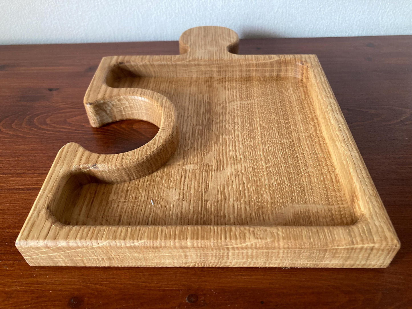 Interlocking Oak Jigsaw Serving Bowl, Charcuterie Board, Sweets Dish